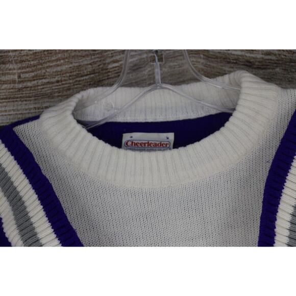 VINTAGE Cheerleader Womens Size Small Pleated Skirt & Knit Sweater Set Purple - Picture 6 of 14